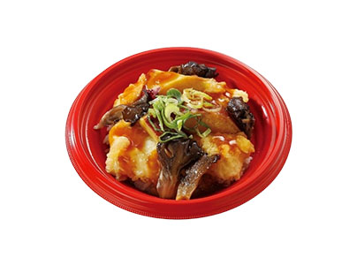 黒舞茸と鶏天丼<br />
（生姜あん）<br />
<br>